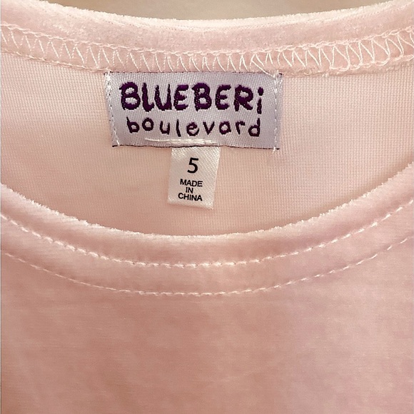 NWT BlueBeri Pink Layered dress, silver/gold accents, rows of flowers - Picture 5 of 11